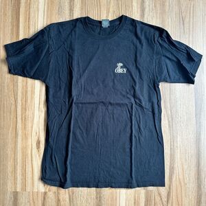 Obey Black White Rose Please Graphic T-Shirt Size Large Streetwear